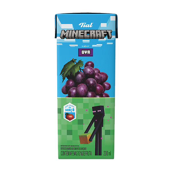 Refresco Tial Kids Minecraft Uva Adocado 200Ml - Embalagem 24X200 ML - Preço Unitário R$1,89