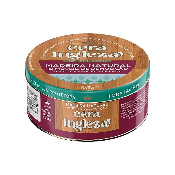 Cera Pasta Ingleza Madeira Natual E Moveis De Demolicao 300Gr - Embalagem 1X300 GR