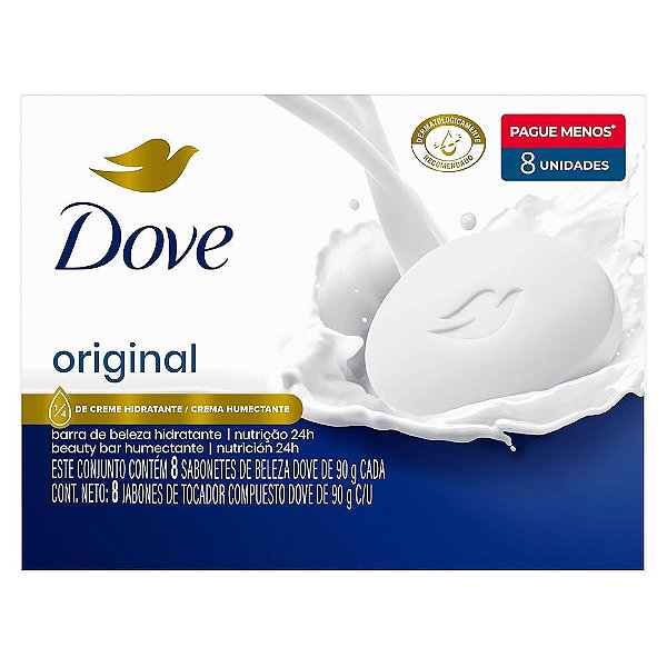 Sabonete Dove Hidratante Original Promocional 90Gr - Embalagem 8X90 GR - Preço Unitário R$4,13