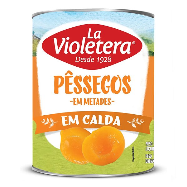 Doce Em Calda Pessego Metades La Violetera Lata 485Gr - Embalagem 12X485 GR - Preço Unitário R$14,53