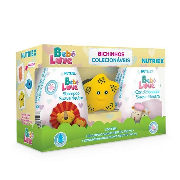 Kit Infantil Nutriex Bebe Love Shampoo Suave Neutro 100Ml + Condicionador Suave Neutro 100Ml - Embalagem 1X2 UN