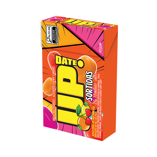 Bala Mastigavel Up Date Sortidas Com 12 Unidades - Embalagem 1X12 UN