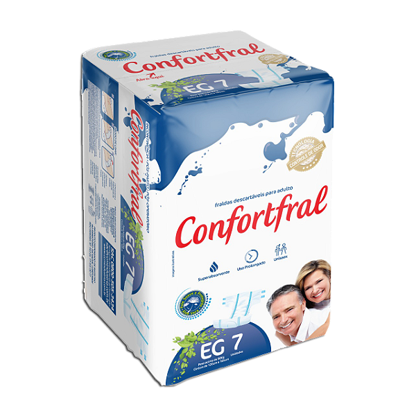 Fralda Descartavel Geriatrica Confortfral Eg - Pacote Com 7 Fraldas - Embalagem 1X7 UN