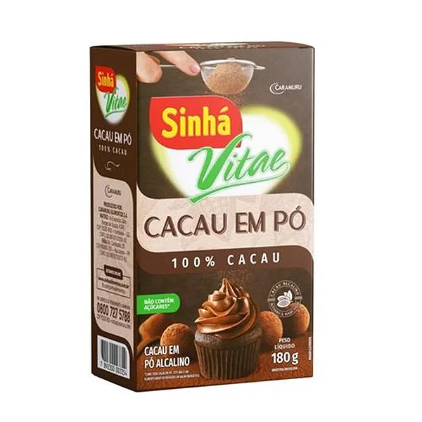 Cacau Em Po Alcalino Sinha Vitae 100% Cacau 180Gr - Embalagem 1X180 GR