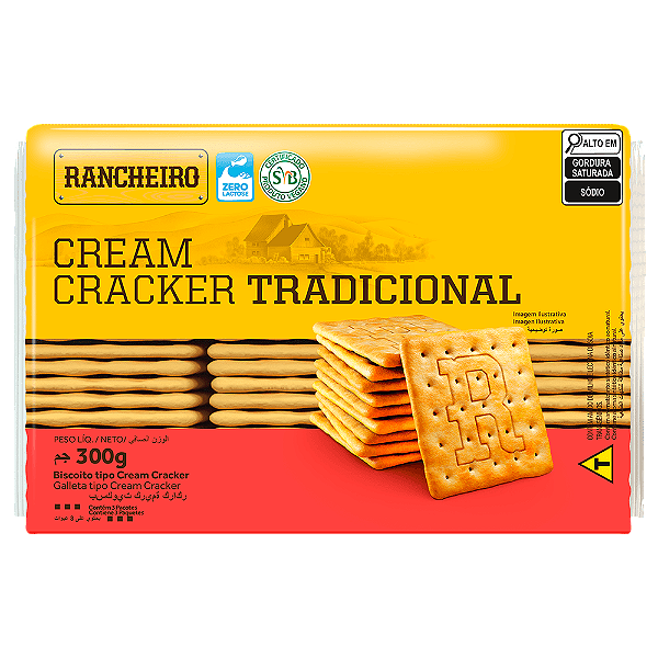 Biscoito Rancheiro Cream Cracker 300Gr - Embalagem 20X300 GR - Preço Unitário R$3,79