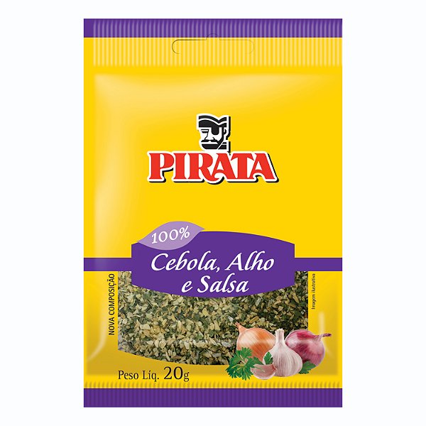Cebola Alho E Salsa Pirata Cartela 20Gr - Embalagem 30X20 GR - Preço Unitário R$4,19