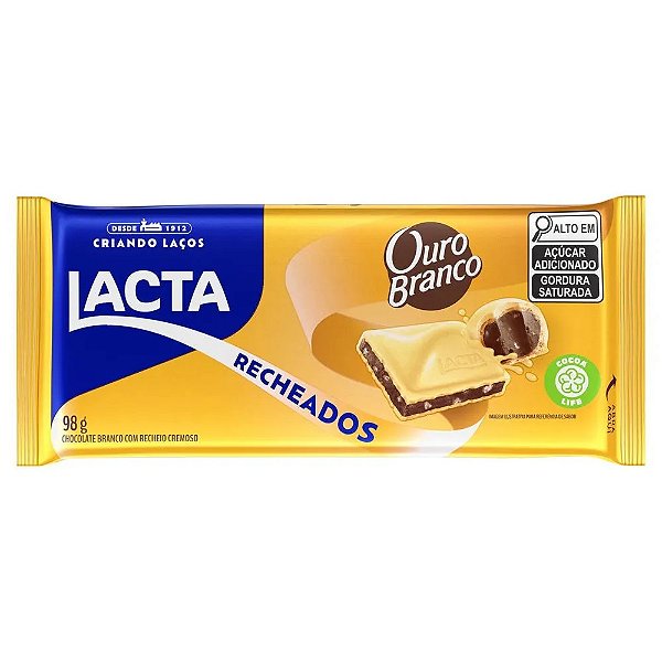 Chocolate Tablete Lacta Ouro Branco 98Gr - Embalagem 17X98 GR - Preço Unitário R$8,93