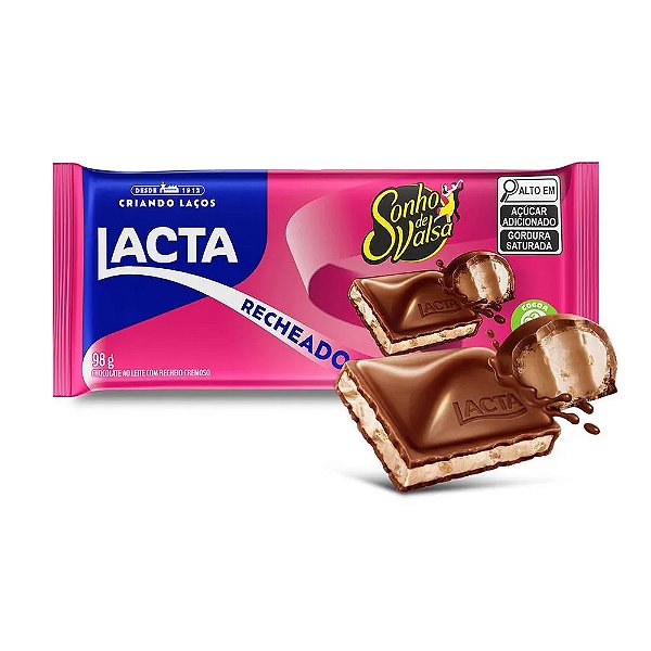 Chocolate Tablete Lacta Sonho De Valsa 98Gr - Embalagem 17X98 GR - Preço Unitário R$8,93