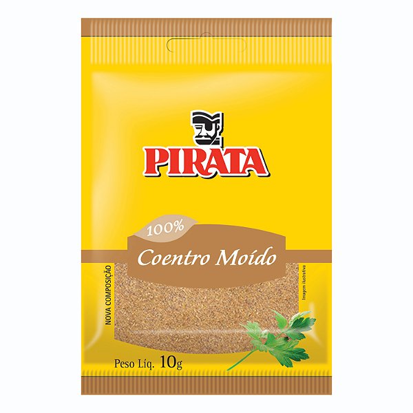 Coentro Moido Pirata Cartela 10Gr - Embalagem 30X10 GR - Preço Unitário R$1,14