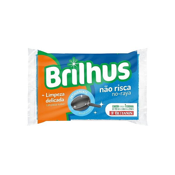 Esponja Bucha Brilhus Nao Risca Azul - Embalagem 60X1 UN - Preço Unitário R$1,22
