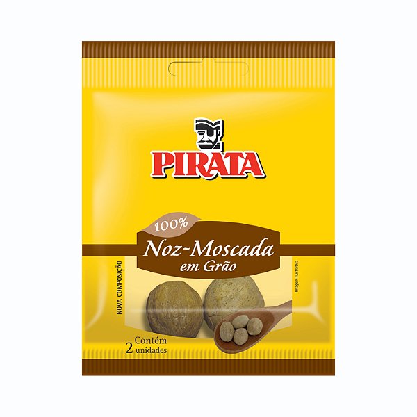 Noz Moscada Em Grao Pirata Cartela Com 2 Unidades - Embalagem 30X2 UN - Preço Unitário R$4,02