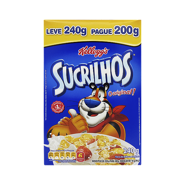 Cereal Matinal Sucrilhos Kelloggs Original Promocional 240Gr - Embalagem 1X240 GR