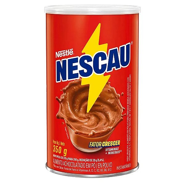Achocolatado Em Po Nescau Cilindrico 350Gr - Embalagem 6X350 GR - Preço Unitário R$12,96