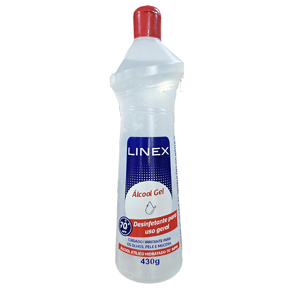 Alcool Em Gel Linex 70 Inpm Desinfetante 430Gr - Embalagem 12X430 GR - Preço Unitário R$6,05