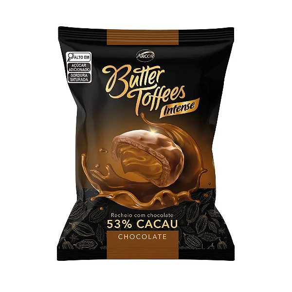 Bala Butter Toffees Arcor Intense Chocolate 53% Cacau 400Gr - Embalagem 1X400 GR