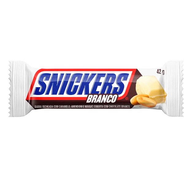Chocolate Snickers Branco 42Gr - Embalagem 20X42 GR - Preço Unitário R$3,84