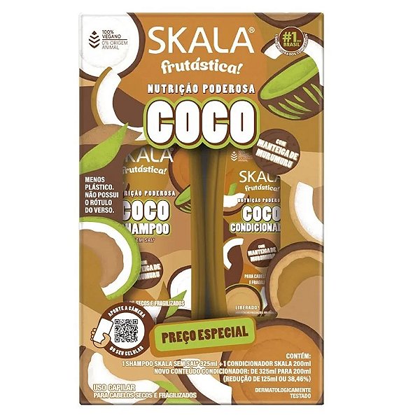 Kit Skala Shampoo 325Ml + Condicionador 200Ml Coco - Embalagem 1X2 UN