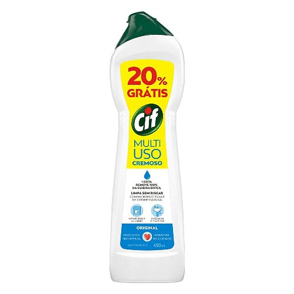 Limpador Cremoso Multiuso Cif Original Leve 450Ml Pague 360Ml - Embalagem 12X450 ML - Preço Unitário R$14,61