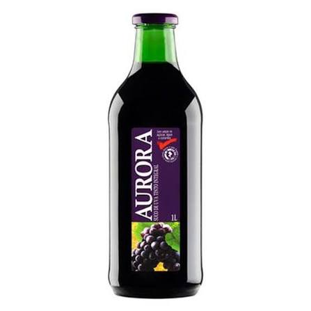 Suco De Uva Integral Tinto Aurora Vidro 1Litro - Embalagem 6X1 LT - Preço Unitário R$15,16