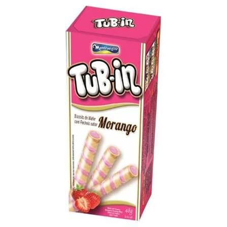 Biscoito Wafer Tub-In Morango 48Gr - Embalagem 24X48 GR - Preço Unitário R$2,23