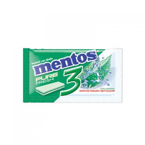 Goma De Mascar Mentos 3 Pure Fresh Spearmint  Display Com 15 - Embalagem 15X1 UN - Preço Unitário R$1,93
