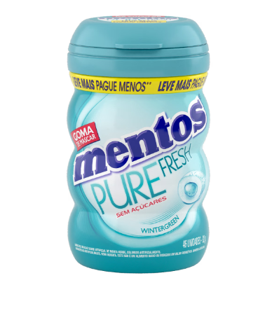 Goma De Mascar Mentos Garrafa Pure Fresh Wintergreen 56Gr - Embalagem 6X56GR - Preço Unitário R$11,98