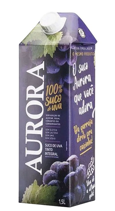 Suco De Uva Integral Tinto Aurora 1,5 Litros - Embalagem 6X1,5 LT - Preço Unitário R$16,02