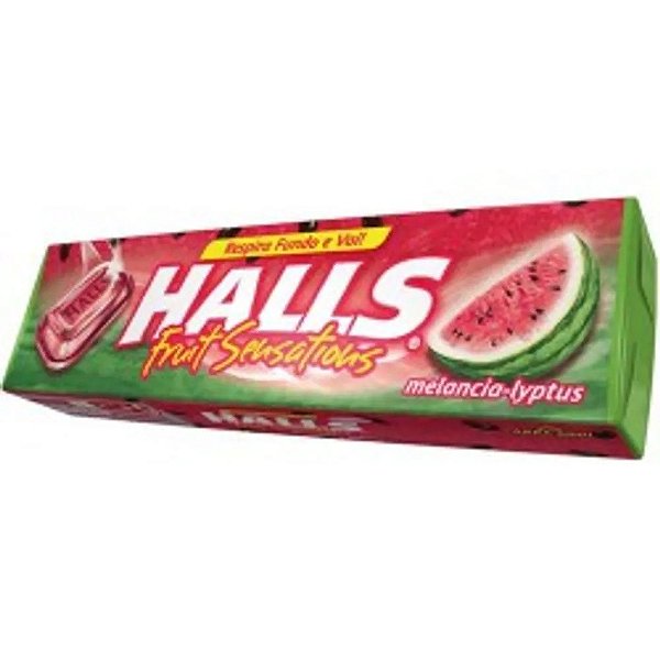 Drops Halls Melancia  Display Com 21 - Embalagem 21X1 UN - Preço Unitário R$1,42