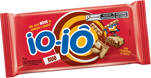 Chocolate Tablete Io-Io Duo 75Gr - Embalagem 20X75 GR - Preço Unitário R$5,45
