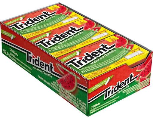 Goma De Mascar Trident Melancia 25,2Gr - Embalagem 12X1 UN - Preço Unitário R$6,64