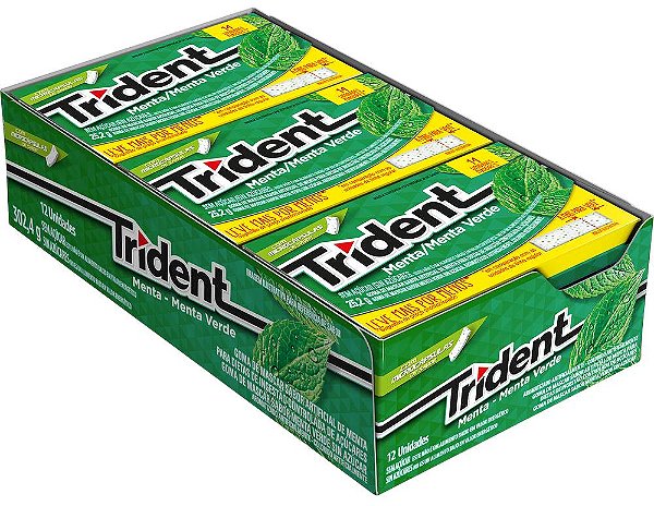 Goma De Mascar Trident Menta 25,2Gr - Embalagem 12X1 UN - Preço Unitário R$6,64
