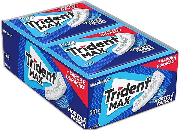 Goma De Mascar Trident Max Hortela 16,5G - Embalagem 14X1 UN - Preço Unitário R$3,68