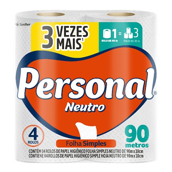 Papel Higienico Personal Folha Simples 4X90M Neutro Branco - Embalagem 12X4X90 MTS - Preço Unitário R$10,97