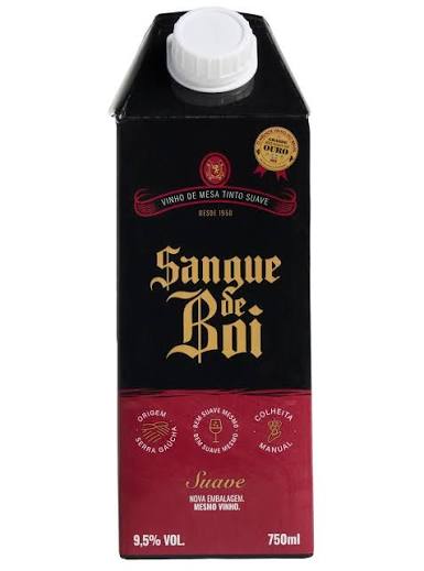 Vinho Sangue De Boi Tinto Suave 750Ml - Embalagem 6X750 ML - Preço Unitário R$28,52