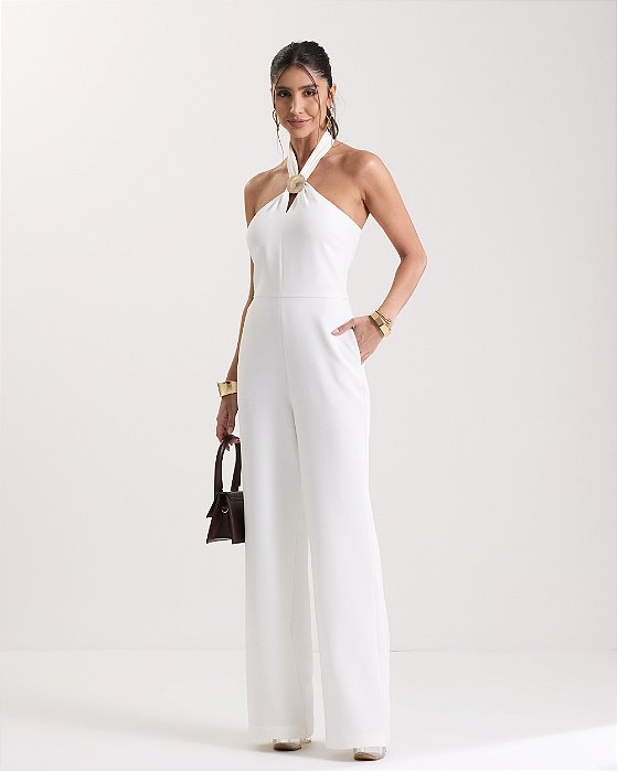 Macacão Islene Em Alfaiataria Off White