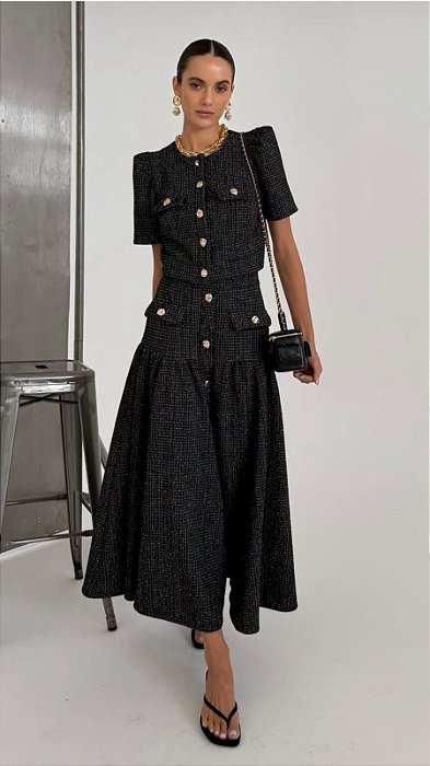 Conjunto Malha Tweed