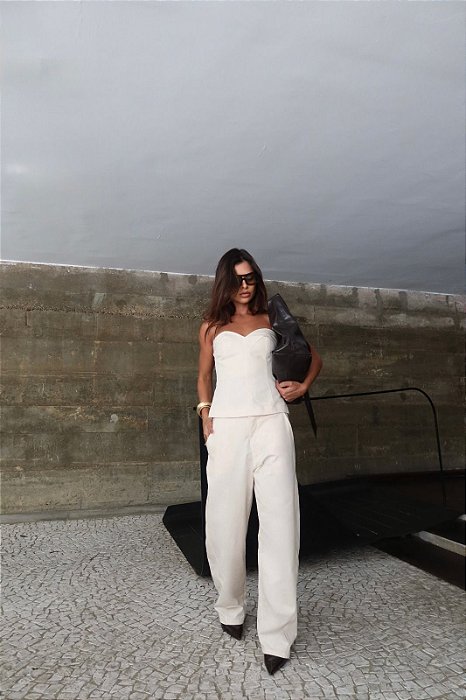 Conjunto Feminino Tomara que Caia Bege