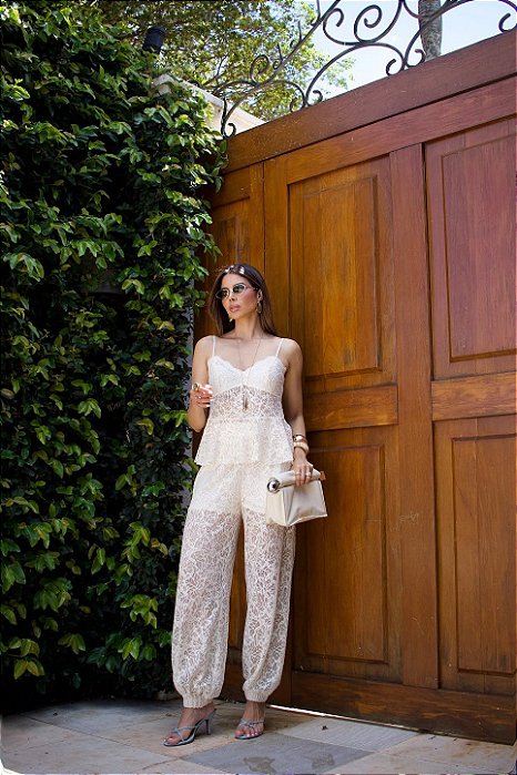 Conjunto Feminino em Renda Branco