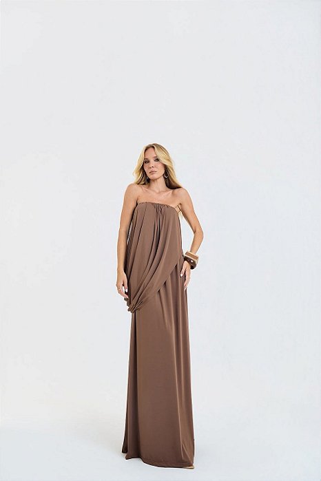 Vestido Longo Tomara que Caia Marrom