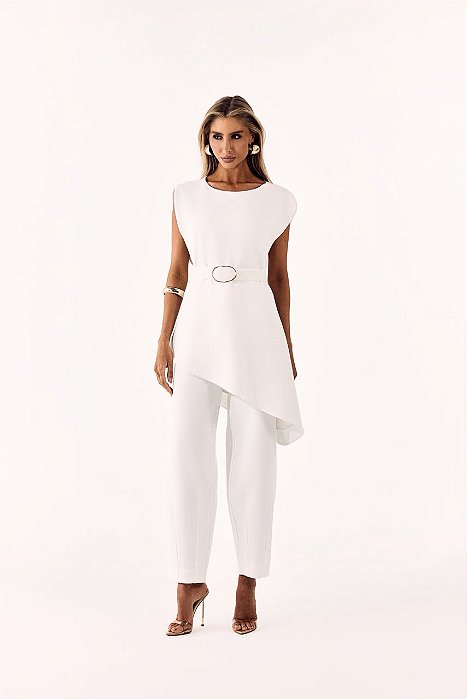 Conjunto Feminino Off White Elegante