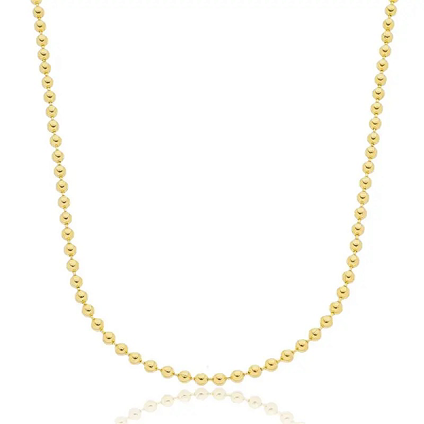 Colar Mini Esferas Ouro Amarelo