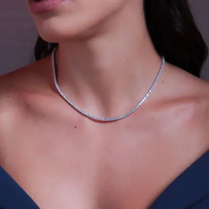 Colar Riviera Moissanita Prata 925