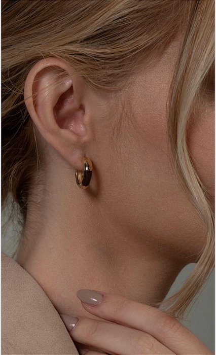 Argola Esmaltada Marrom