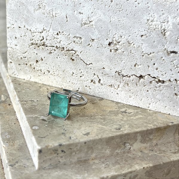 Anel Baguete Turmalina Paraíba Fusion regulável