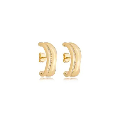 Brinco Gota Clarity Citrino Champagne