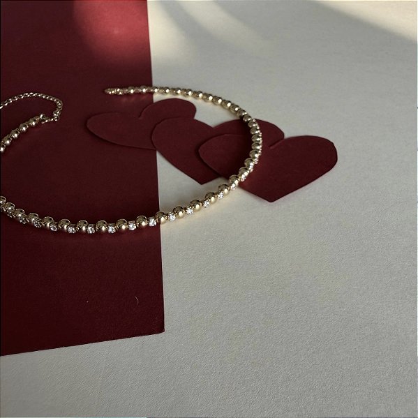 Choker Aro Bolinhas com Zircônia