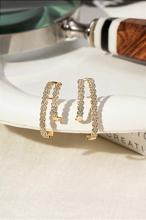 Brinco Earhook Duo Zirconias