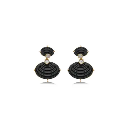 Brinco Duo Esmaltado com Zirconia