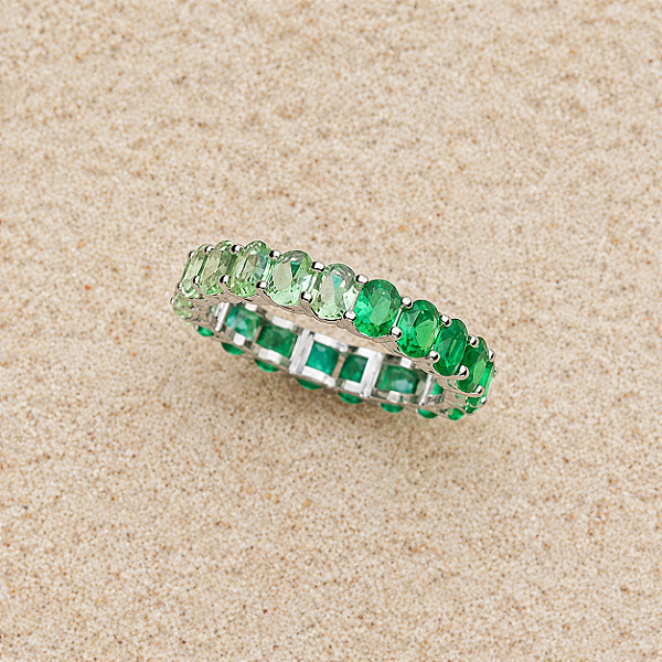 Anel Aparador Esmeralda Fusion Oval Degrade