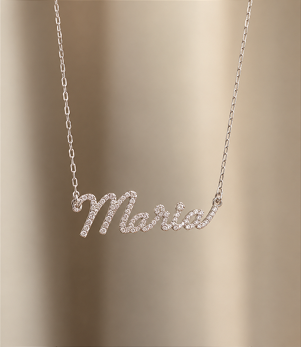 Colar Personalizado Prata 925 e Zircônia